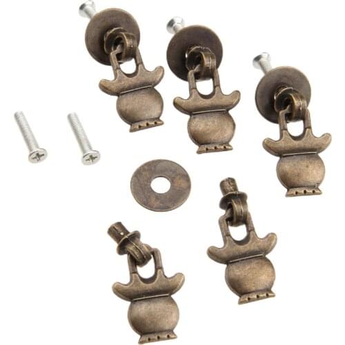 5Pcs Antique Bronze Lantern Type Door Pull Ring Handle Jewelry Box Dresser Drawer Wardrobe Cupboard Kitchen Cabinet Knobs38*23mm