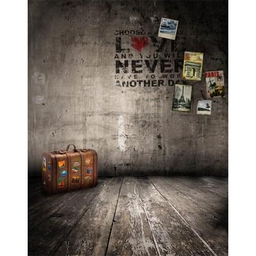 5x7ft Wooden Floor Vintage Graffiti Wall Photography Backdrops Photo Props Studio Background