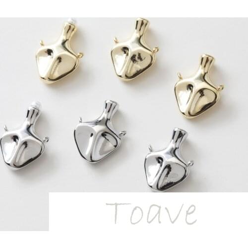 14K gold-clad copper electroplating mini kettle bottle double hanging diy necklace earring material accessories