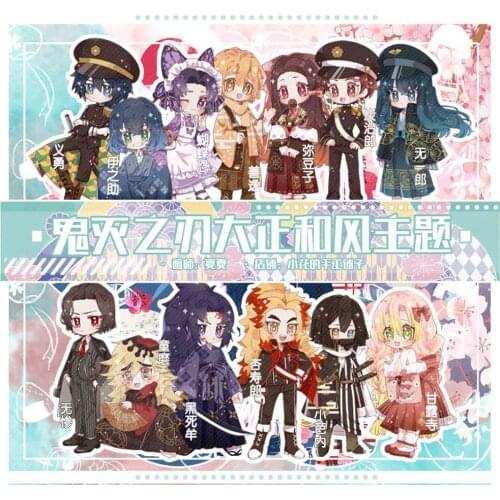 Anime Demon Slayer Kimetsu no Yaiba Tanjirou Nezuko Cosplay Acrylic Figure Keychain Bags Pendant Badge Brooch Pin Bedge Keyring