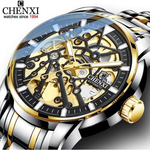 CHENXI Mens Watches Tourbillon Waterproof Automatic Mechanical Watch Men Top Brand Luxury Stainless Steel Business Wristwatch