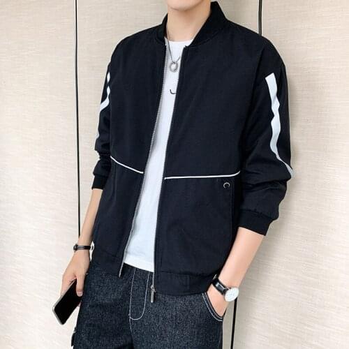 Black crey Sports mens spring autumn youth jacket thin section trend handsome tooling coat windproof new casual Parkers