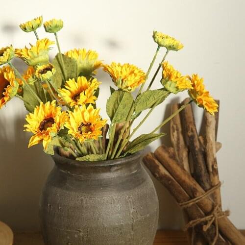 Flowers Yellow Sunflowers Home Decoration Manufacturer Wedding Road Tracery Wall Artificial Flowers