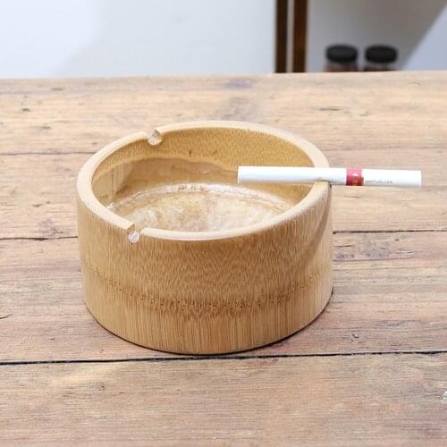 Decorative Ash Tray Bin Tobacco Cigarette Hotel Living Room Table Accessories Wood Ashtray Smoking Tray Home Desktop Simple
