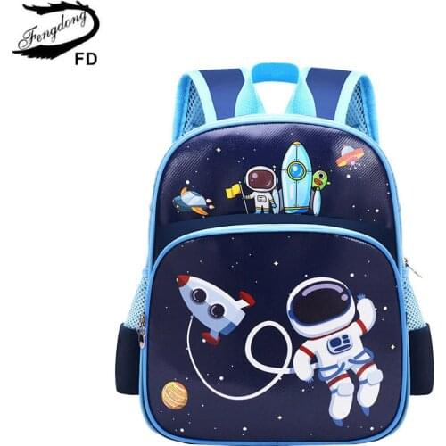 Fengdong kids small backpack kindergarten school bags children spaceman bookbag preschool primary mini school backpack boy bag