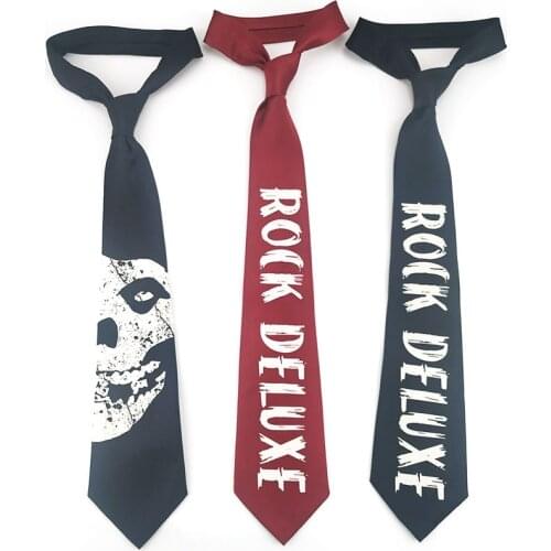 Free Shipping New 2021 Male Mens Students Personality Necktie Rock Black Red Skull Head And Tail Single Cool Fun Decorative Tie