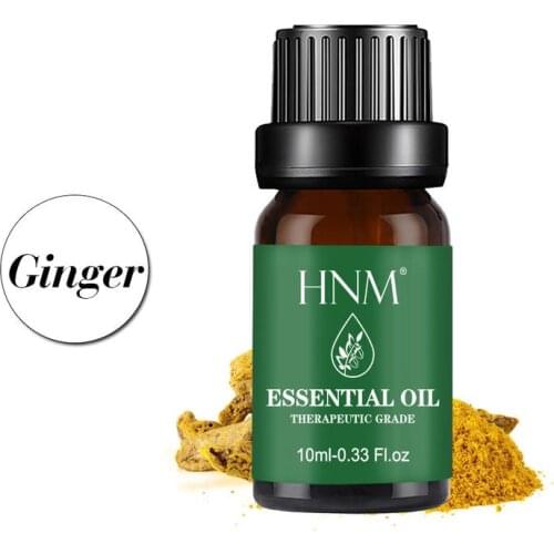 HNM 10ml Ginger Pure Essential Oils For Diffuser Aromatic Lamp Humidifier Candles Perfume Soap Making Spa Message Oil Essential