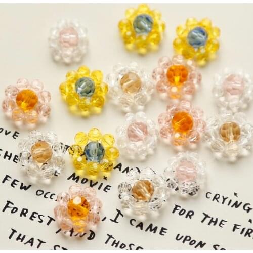 Ins classic retro crystal studs spelling flowers hand-made DIY jewelry accessories earrings hair-making material bag