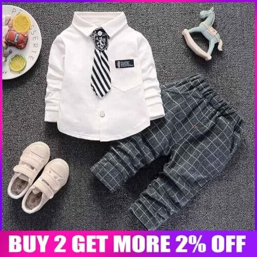 BibiCola Baby Boys Clothing Set Infant Boys Spring Autumn Fashion Clothes Suit Newborn Boys 2pcs Cotton Gentleman Style Clothing