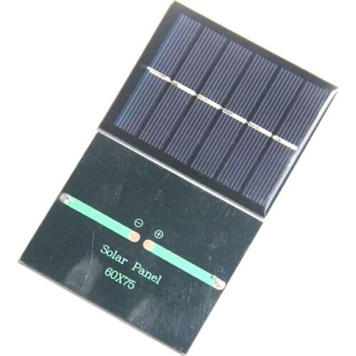 BUHESHUI Mini 0.6W 3V Solar Panel Solar Cell Polycrystalline DIY Solar Toy Panel System For 2.4V Battery Education Epoxy 60*75MM