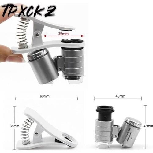 NEW 60X Phone Digital Microscope Camera with LED Light Universal Mobile Magnifying Glass Macro Lens Zoom Camera Clip
