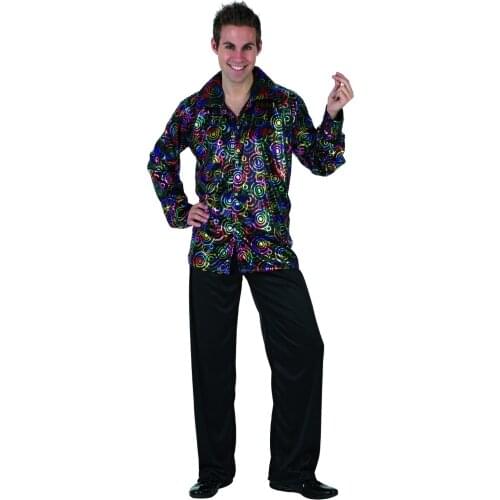 Wholesale - Hot sale New Style Halloween 80S Disco Cosplay Costumes Party Clothing for adult man knitted costume sets Black