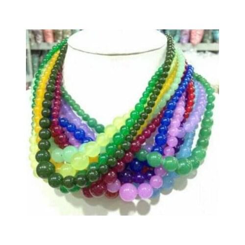 Natural Wholesale 6-14mm Sapphire Aquamarine Gemstones Beads Necklace 18" AAA