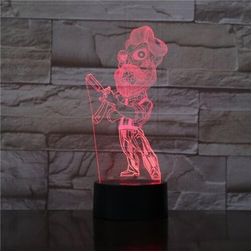Barber Shave Man LED Acrylic Night Light with 7 Colors Touch Remote Control Illusion Change Home Decoration Lights 3D-2194