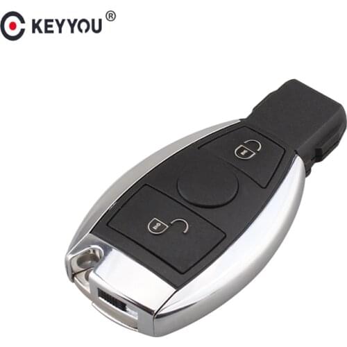 KEYYOU 2 Buttons Keyless Entry Remote Car Key 433 MHz Key Shell Replacement Case for Mercedes BENZ 2000+ with NEC & BGA D25