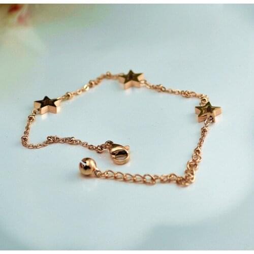 Five-pointed Star Bracelet Titanium Steel rose gold color high Quality Bracelet Jewelry drop shipping