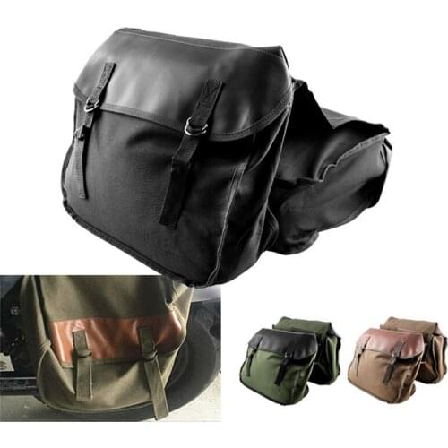 Saddle Bag Universal Motorcycle Saddle Kit Driving Motorcycle Bag Canvas Bags C66