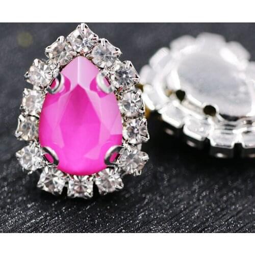6x8mm/7x10mm glass rhinestones teardrop shape sew on crystal button Purple red Mocha crystals rhinestones Diy jewelry/nail art