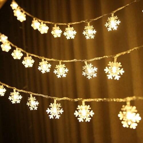 LED Snowflake Christmas Tree Lighting Strings for Outdoor Holiday Wedding Xmas Party Holiday Decorations