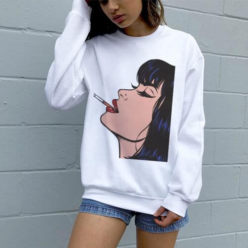 Harajuku Sweatshirt Korean Style Clothes Anime Girl Cartoon Print Ladies Hoodies Kawaii Sweatshirt streetwear Pullover O-neck