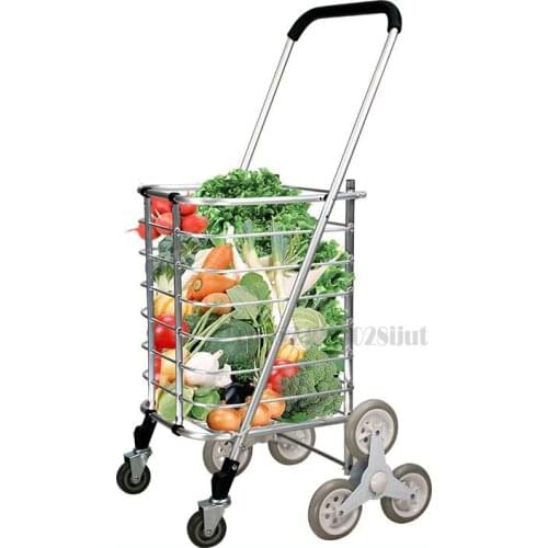Aluminum Alloy Shopping Cart Shopping Cart for Senior Citizens Foldable and Portable Supermarket Shopping Carts
