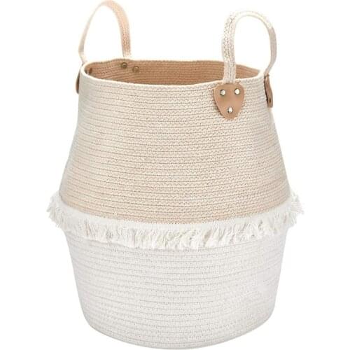 Rope Basket Woven Storage Basket Laundry Basket Large Cotton Blanket Organizer Baby Nursery Containers Home Decor Gift