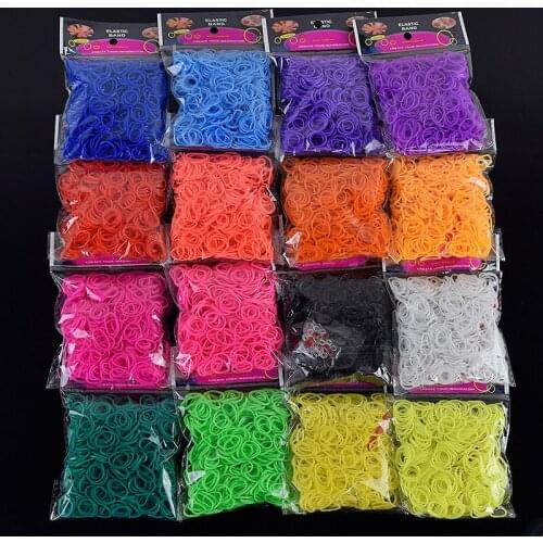 High Quality Bright Color Children Diy Handmade Rubber Band Knitting Toys Colorful Bracelet Weaving Diy Loom Bands 600pcs /bag