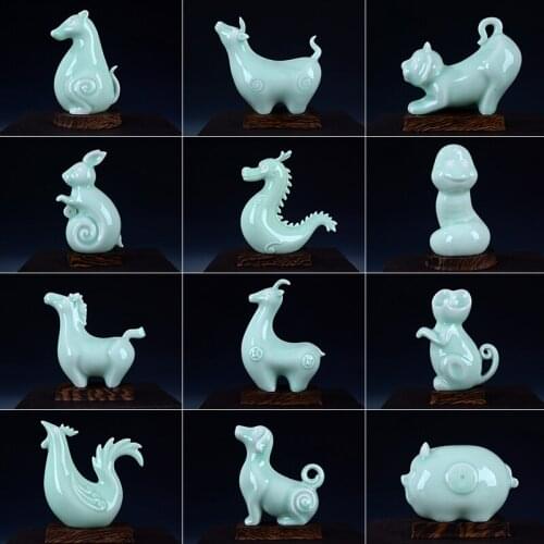 Zodiac tao rat dragon snake household ox tiger rabbit horse sheep wealth monkey rooster dog pig sculpture statues Home