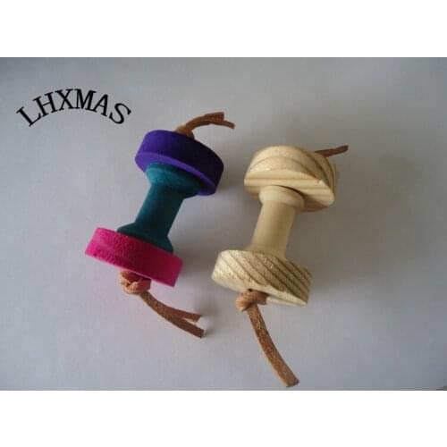 1pc Parrot Parakeet Toys With Leather rope Wooden Pet Supplies Birds Hamsters Paw Toy Claw D239