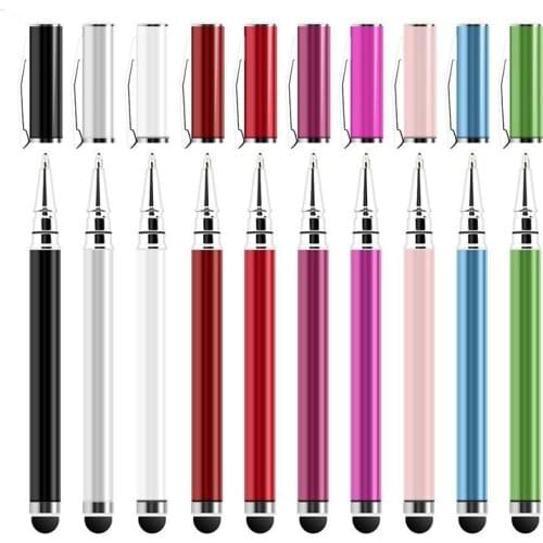 2 in 1 Ball Point Capacitive Screen Stylus Touch Pen For IPhone 8 7 6 5 IPad Samsung Cell Phone Mobile Tablet PC 50pcs/lot