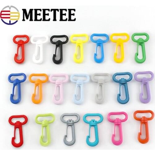 Meetee 10/30pcs 20/25mm Plastic Buckles Rotating Dog Carbines Lobster Buckle DIY Strap Hang Snap Clip Hook Bag Parts Accessories