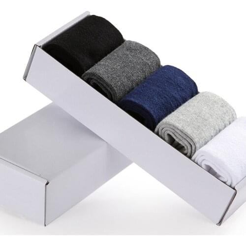 5Pairs Mens Socks Solid Color Business Socks 100% Cotton Elasticity Male Women Casual High quality Brand Dress Socks