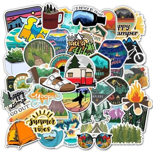 50 pcs Travel Stickers waterproof Pink Sticker Pack Animal Laptop Racing Kid Sticker