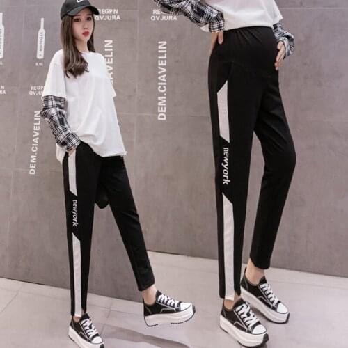 633# Maternity Pants Spring Autumn Casual Pants Loose Comfy Belly Support Pants Elastic Waist Maternity Trousers