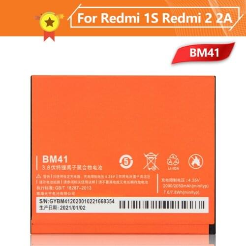 Xiao Mi Xiaomi BM41 Phone Battery For Xiao mi Redmi 1S Redmi2 Redmi 2A Redmi2A Redmi 2 2050mAh BM41 Original Replacement Battery