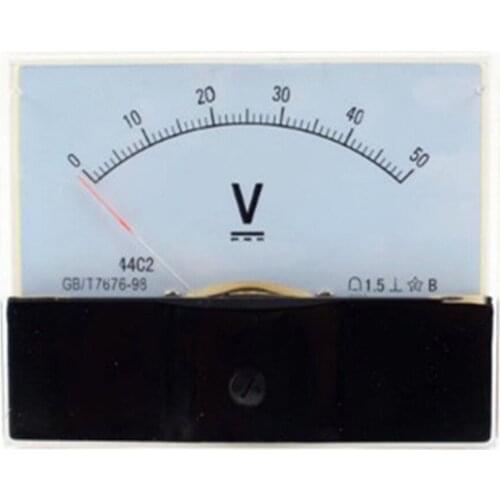 1 PC Class 1.5 DC 0-50V Analog Voltage Voltmeter Gauge Panel Volt Meter 44C2