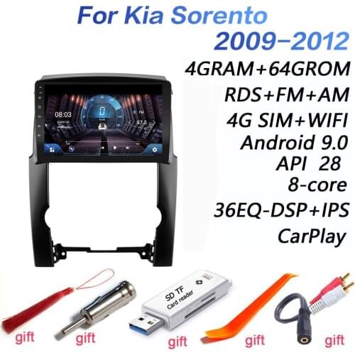 4G+64G DSP 2 din Android 9.0 4G NET Car Radio Multimedia Video Player for Kia Sorento 2 XM 2009 2010 2011 2012 carplay WiFi BT