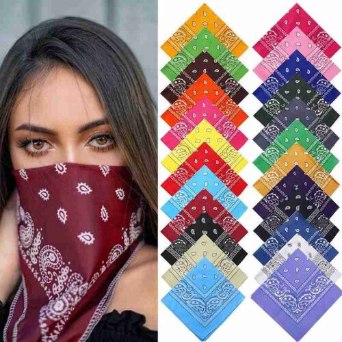 Fashion Bohemian Print Bandana Hair Bands For Girls Women Kids Unisex Square Scarf Turban Headband Cycling Hair Accessories