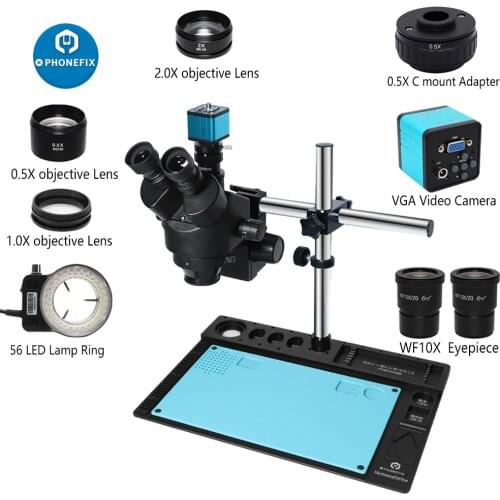 38MP 1080P HDMI Digital USB Camera 3.5X-90X Simul-Focal Stereo Microscope Trinocular Microscope Set For PCB Soldering Repair