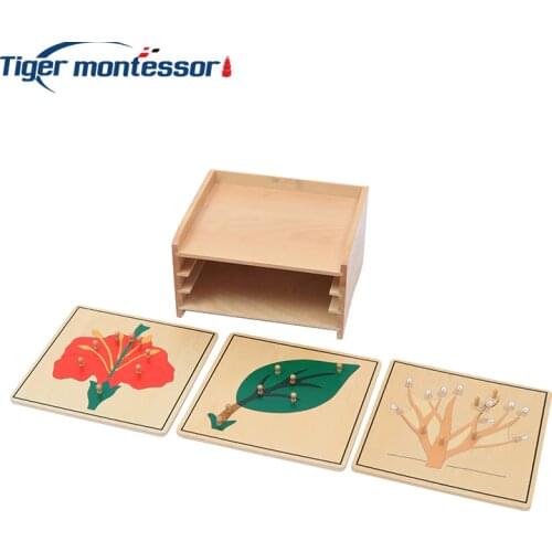 Montessori Wooden Materials Botany Puzzle Cabinet Toys