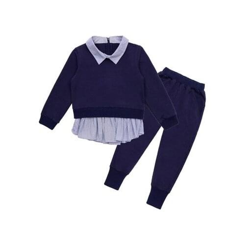Childrens Sets girls clothes set vetement enfant fille kids clothes set 110-160cm cotton girls knit sweater pant sets fashion