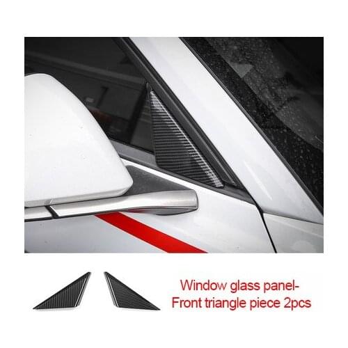 For Ford Mustang 2015-2020 carbon fiber Window glass panel Front triangle piece 2pcs