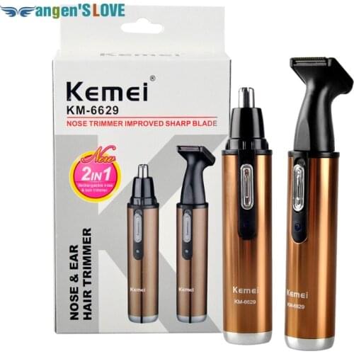 Kemei KM-6629 Electric Shaving 2 in 1 Nose Ear Shaving Trimmer For Ear Care Man and Woman Safe Face Care