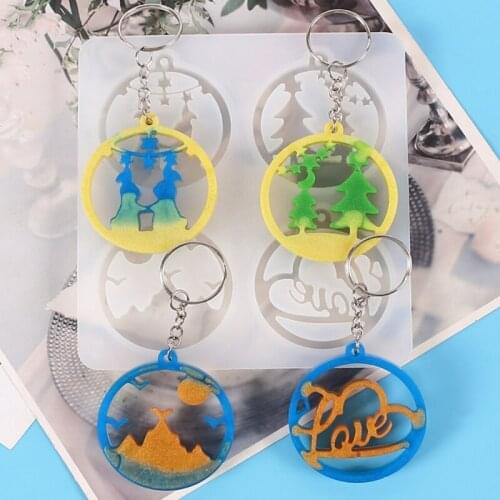 Dream Catcher Resin Mold Epoxy Dream Catcher Keychain Mold Silicone Keychain Pendant Mold Feather Mold for Diy Crafts