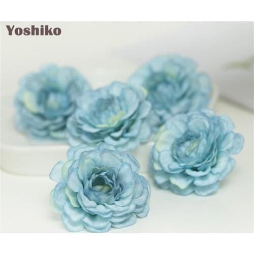 5pcs/lot Artificial Flower Silk Rose Head For Wedding Home Party Decoration DIY Gift Garland Scrapbook Shoes Hat Rose Flower