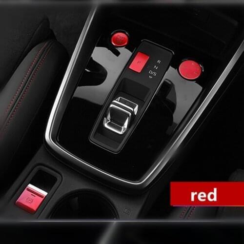 Red/ Blue/ Silver Luxury Aluminium Alloy Transmission Panel Button Decoration Piece 3D For Audi A3 (8Y) 2020 2021 Accessories
