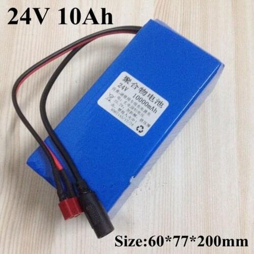 24v 10ah Lithium Electric Bike Battery 24v 10ah Battery Pack Li-ion for Bicycle 24v 350w E Bike 250w Motor with 15A BMS Charger