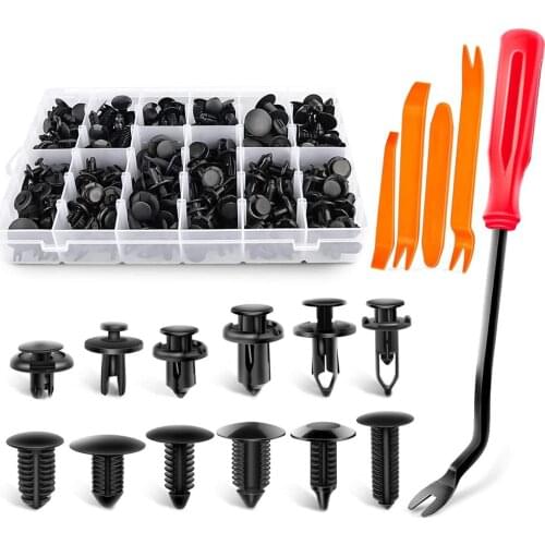 MIKKUPPA 240PCS Bumper Retainer Clips Car Plastic Rivets Fasteners Push Retainer Kit Most Popular Sizes Auto Push Pin Rivets Set