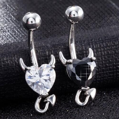 Crystal Piercing Navel Earring 3 colors Heart Style Piercing Belly Piercing Steel Belly Button Rings Sex Body Jewelry Piercings