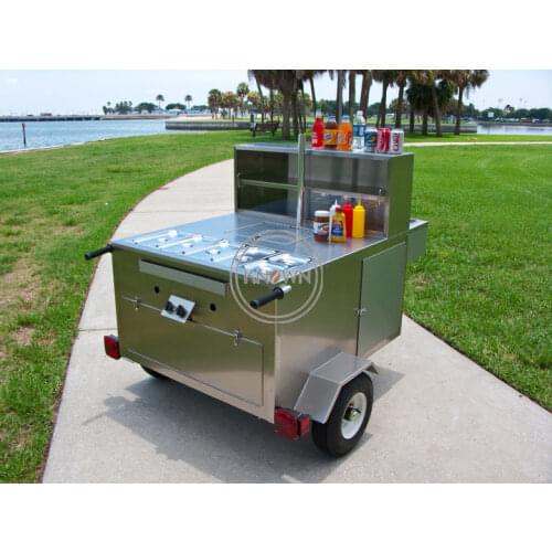 KN-HS230 hot dog food trailer truck Hamburger ice cream fast trailer/truck with stainless steel